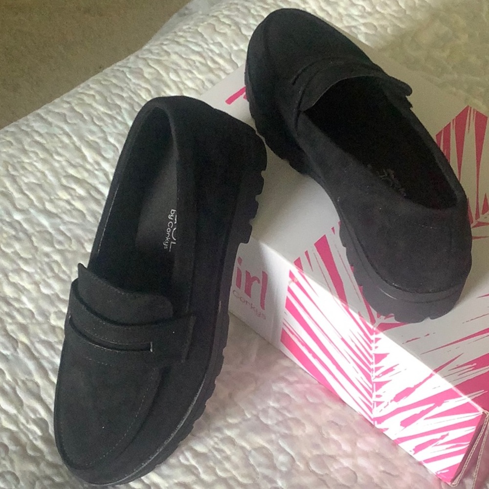 Hey Girl by Corkys, BOUTIQUE, size 8, Black Suede Loafers